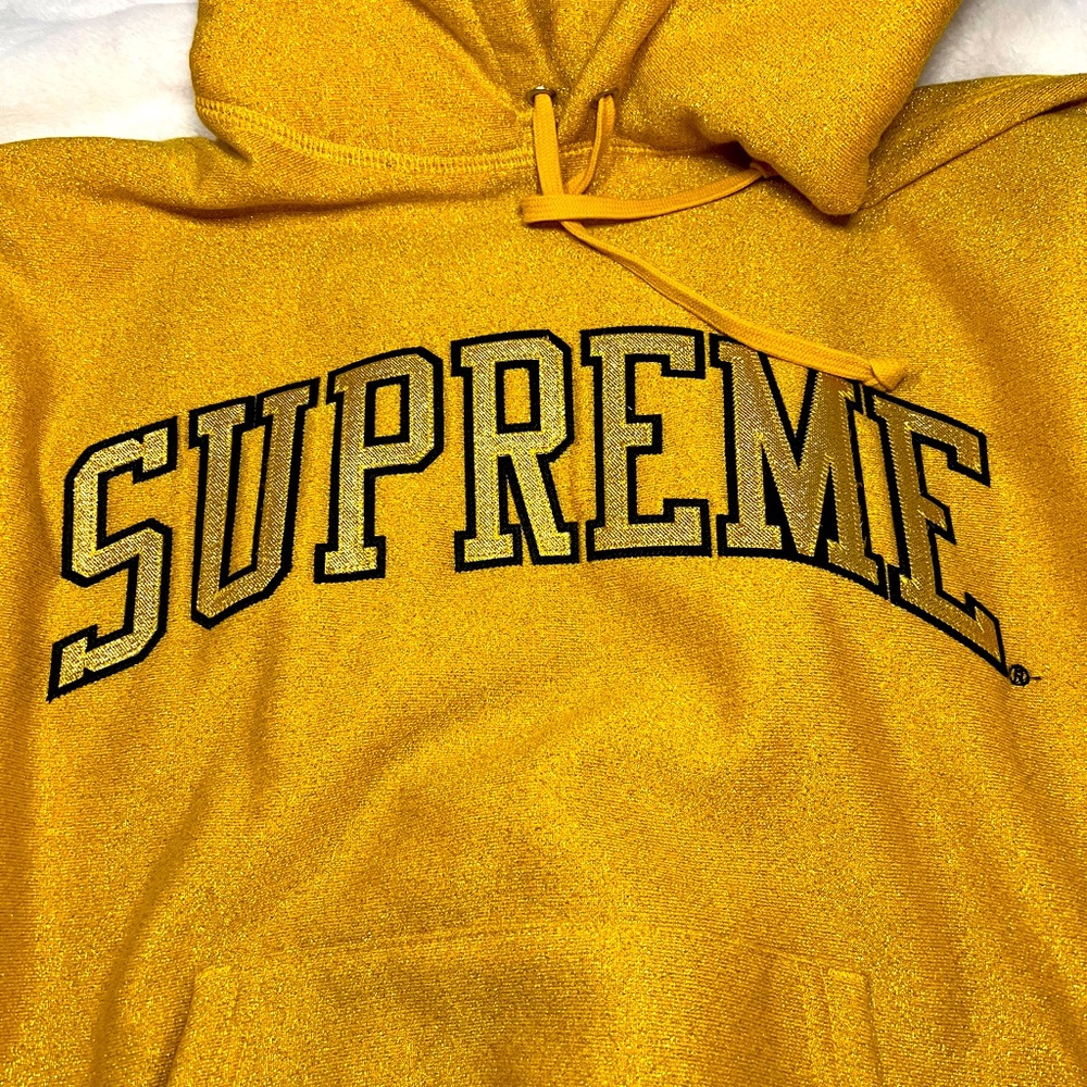 Supreme hoodie, gold, size small